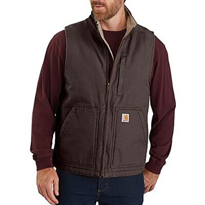 104277-DKB Carhartt Męska kamizelka z podszewką ze stójką, odzież wierzchnia, ciemnobrązowy, 3XL wysoki 104277-DKB Carhartt Męska kamizelka z podszewką ze stójką, odzież wierzchnia, ciemnobrązowy, 3XL wysoki