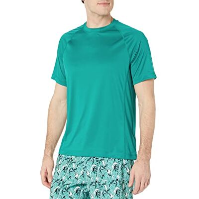 S17AE40003_Teal Green Amazon Essentials Men's Szybkoschnąca koszulka pływacka UPF 50 z krótkim rękawem, Turkusowy, M S17AE40003_Teal Green Amazon Essentials Men's Szybkoschnąca koszulka pływacka UPF 50 z krótkim rękawem, Turkusowy, M