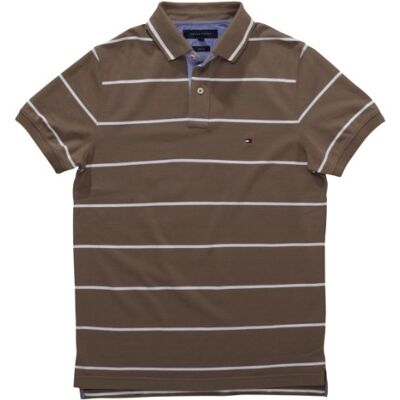 887811366/NEW BASIC STP POLO SS SF Tommy Hilfiger Męska koszulka polo, w paski 887811366 / New Basic STP Polo SS SF, Brązowy (246 Walnut/Classic White), 54 887811366/NEW BASIC STP POLO SS SF Tommy Hilfiger Męska koszulka polo, w paski 887811366 / New Basic STP Polo SS SF, Brązowy (246 Walnut/Classic White), 54