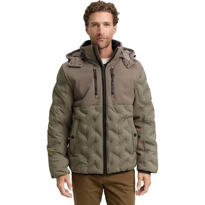 1046977 TOM TAILOR Męska kurtka hybrydowa z pikowaniem, 32097 Smokey Olive Green, L 1046977 TOM TAILOR Męska kurtka hybrydowa z pikowaniem, 32097 Smokey Olive Green, L