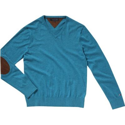 857817334 Tommy Hilfiger Męski sweter Donald V-NK CF/ , Niebieski (438 Pool Blue Heather-eur), 50 857817334 Tommy Hilfiger Męski sweter Donald V-NK CF/ , Niebieski (438 Pool Blue Heather-eur), 50