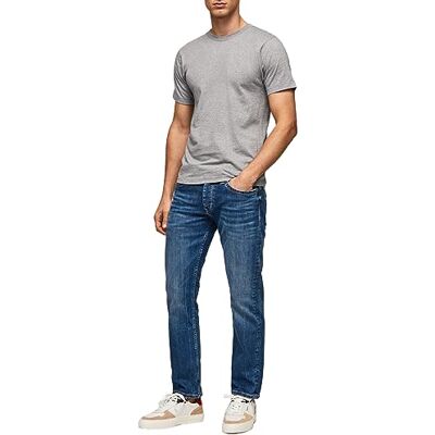 PM206318Z23000042 Pepe Jeans London Męskie dżinsy Cash Straight, regularny stan, stretch denim, średni niebieski odcień PM206318Z23000042 Pepe Jeans London Męskie dżinsy Cash Straight, regularny stan, stretch denim, średni niebieski odcień