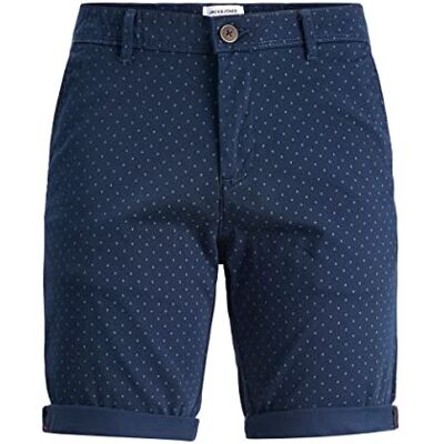 12230336 JACK & JONES Męskie szorty Jpstbowie Jjshort Sa Printed Sn Chino, Navy Blazer/Szczegóły: biały, XXL 12230336 JACK & JONES Męskie szorty Jpstbowie Jjshort Sa Printed Sn Chino, Navy Blazer/Szczegóły: biały, XXL