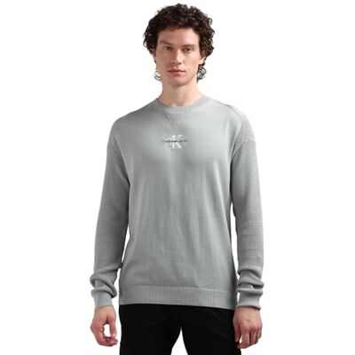 J30J325671PFFXS Calvin Klein Jeans Męski sweter MONOLOGO Sweter, szary łupek, XS, Łupek szary, XS J30J325671PFFXS Calvin Klein Jeans Męski sweter MONOLOGO Sweter, szary łupek, XS, Łupek szary, XS