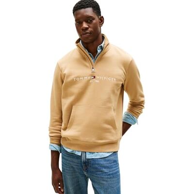 MW0MW20954 Tommy Hilfiger Męska bluza z zamkiem błyskawicznym TOMMY LOGO MOCKNECK , brązowa, XXL, Brązowy (Ponadczasowy wielbłąd), XXL MW0MW20954 Tommy Hilfiger Męska bluza z zamkiem błyskawicznym TOMMY LOGO MOCKNECK , brązowa, XXL, Brązowy (Ponadczasowy wielbłąd), XXL