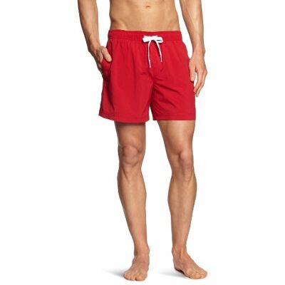 Tommy Jeans Męskie szorty kąpielowe, Czerwony (611 Tango Red), 46 Tommy Jeans Męskie szorty kąpielowe, Czerwony (611 Tango Red), 46