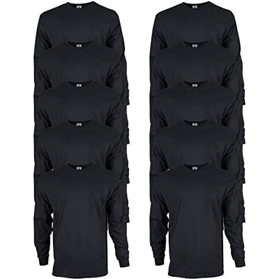 192370596464 Gildan T-shirt Dla mężczyzn Bluzka z długim rękawem bawełniana Ultra, styl G2400 Czarny, XXL 192370596464 Gildan T-shirt Dla mężczyzn Bluzka z długim rękawem bawełniana Ultra, styl G2400 Czarny, XXL