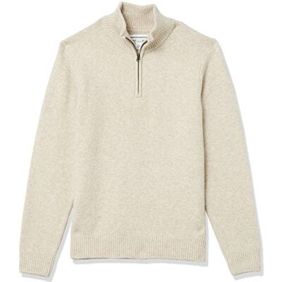 AE-M-F20-SWT-108-BeiOW-XX-Large Amazon Essentials Męski sweter z długim rękawem, miękki w dotyku, zamek błyskawiczny, złamana biel, XXL AE-M-F20-SWT-108-BeiOW-XX-Large Amazon Essentials Męski sweter z długim rękawem, miękki w dotyku, zamek błyskawiczny, złamana biel, XXL