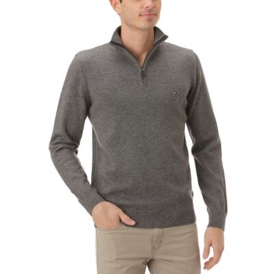 Lambswool Z-Mk Cf Tommy Hilfiger Męski sweter /857820939, Szary (043 Silver Fog Htr), 48 Lambswool Z-Mk Cf Tommy Hilfiger Męski sweter /857820939, Szary (043 Silver Fog Htr), 48