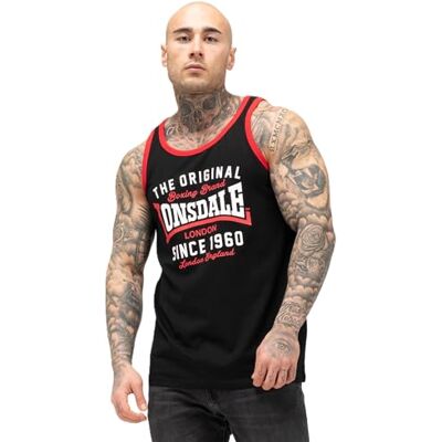 117677 Lonsdale Andover T-shirt bez rękawów, rozmiar M, czarny/czerwony/biały, m 117677 Lonsdale Andover T-shirt bez rękawów, rozmiar M, czarny/czerwony/biały, m