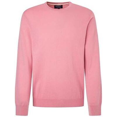 HM703085 Hackett London Męska bawełniana dzianina kaszmirowa, Różowy (Ash Rose Pink), S HM703085 Hackett London Męska bawełniana dzianina kaszmirowa, Różowy (Ash Rose Pink), S