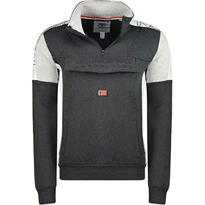 WU7002H/GNO Geographical Norway Fagostino Męska bluza z kapturem z kieszenią kangurka Bluza z logo bluza z kapturem z kapturem ciepły długi rękaw męska wiosna lato jesień zima (ciemnoszary L), Ciemnoszary, L WU7002H/GNO Geographical Norway Fagostino Męska bluza z kapturem z kieszenią kangurka Bluza z logo bluza z kapturem z kapturem ciepły długi rękaw męska wiosna lato jesień zima (ciemnoszary L), Ciemnoszary, L