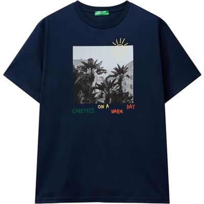 3BL0U10AG United Colors of Benetton t-shert, Niebieska, XXL 3BL0U10AG United Colors of Benetton t-shert, Niebieska, XXL