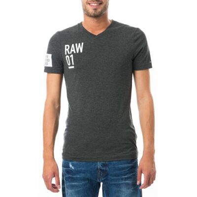 84004D-4962-980 G-STAR męski T-shirt Jeff V T S/S, jednokolorowy, szary (Raven Htr), M 84004D-4962-980 G-STAR męski T-shirt Jeff V T S/S, jednokolorowy, szary (Raven Htr), M