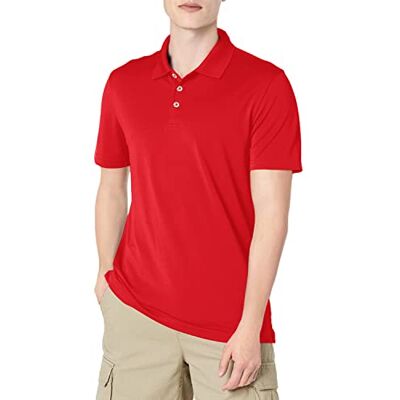 MAE40008SP18_SUS Amazon Essentials Men's Szybkoschnąca koszulka polo do golfa slim fit, Czerwony, S MAE40008SP18_SUS Amazon Essentials Men's Szybkoschnąca koszulka polo do golfa slim fit, Czerwony, S