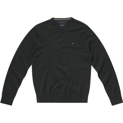 LAMBSWOOL V-NK CF / 857820938 Tommy Hilfiger Męski sweter Lambswool V-NK CF/857820938, Zielony (895 New Forest Heather), 48 LAMBSWOOL V-NK CF / 857820938 Tommy Hilfiger Męski sweter Lambswool V-NK CF/857820938, Zielony (895 New Forest Heather), 48