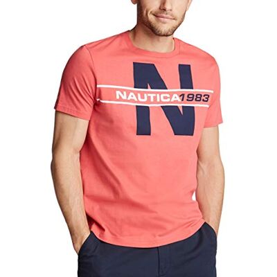 V91808-6SR-2XL Nautica T-shirt męski, Marynarz czerwony, XXL V91808-6SR-2XL Nautica T-shirt męski, Marynarz czerwony, XXL
