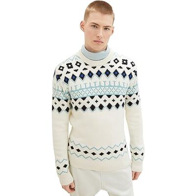 1039733 TOM TAILOR Denim sweter męski, 12906 Wool White, XS 1039733 TOM TAILOR Denim sweter męski, 12906 Wool White, XS