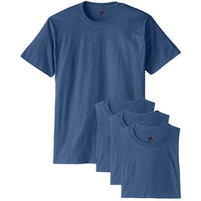 O5280-Denim Blue-XX-Large Hanes Zestaw koszulek męskich, bawełniana koszulka Essential-T, 4-pak, Hanes-Our Best koszulka z krótkim rękawem, super miękka bawełna, wielopak, niebieski (Denim Blue), XXL O5280-Denim Blue-XX-Large Hanes Zestaw koszulek męskich, bawełniana koszulka Essential-T, 4-pak, Hanes-Our Best koszulka z krótkim rękawem, super miękka bawełna, wielopak, niebieski (Denim Blue), XXL