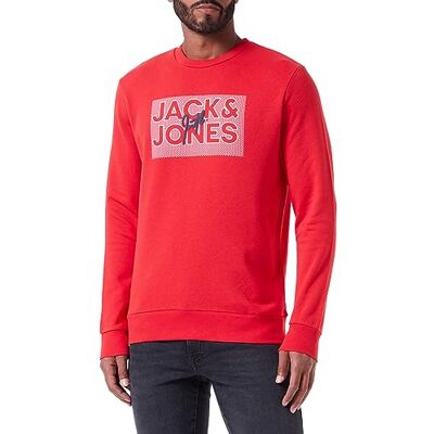 12244822 Jack & Jones Jjmarius Sweat Crew Neck, czerwony (True Red), L 12244822 Jack & Jones Jjmarius Sweat Crew Neck, czerwony (True Red), L