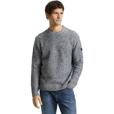 1048783 TOM TAILOR Sweter męski, 39280 Multicolor Blue Structure, 3XL 1048783 TOM TAILOR Sweter męski, 39280 Multicolor Blue Structure, 3XL
