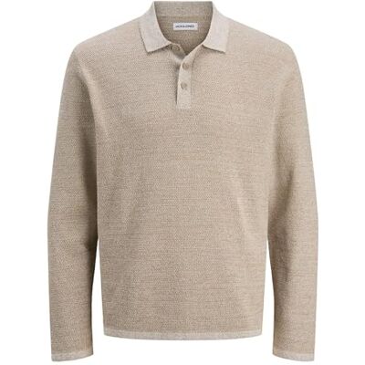 12278815-4772527 JACK & JONES Jjegeorge Knit Polo Ls Sn, Coriander, XL 12278815-4772527 JACK & JONES Jjegeorge Knit Polo Ls Sn, Coriander, XL