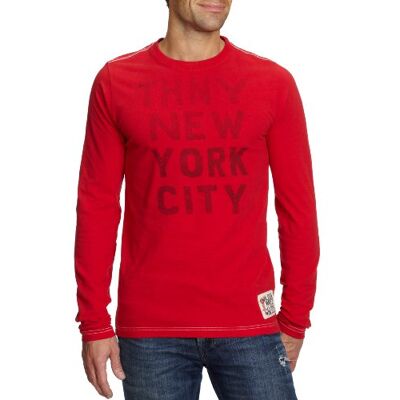 Tommy Hilfiger HOGAN TEE LS VF 0P86313735 męskie koszule z długim rękawem, Czerwony (Apple Red), 56 Tommy Hilfiger HOGAN TEE LS VF 0P86313735 męskie koszule z długim rękawem, Czerwony (Apple Red), 56