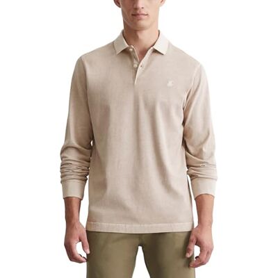 428223655004 Marc OPolo męska koszulka polo z długim rękawem z bawełny organicznej Regular Fit, szary, XS 428223655004 Marc OPolo męska koszulka polo z długim rękawem z bawełny organicznej Regular Fit, szary, XS