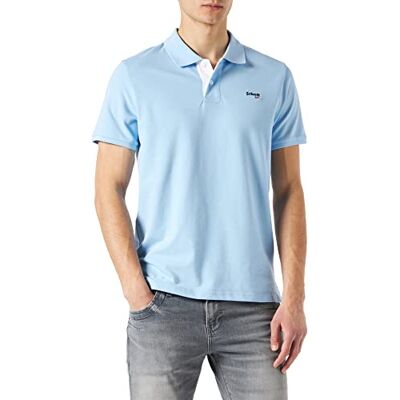 PSMILTON SKY WHITE Schott NYC Pswill Męska koszulka polo, Sky/Biały, XXL PSMILTON SKY WHITE Schott NYC Pswill Męska koszulka polo, Sky/Biały, XXL