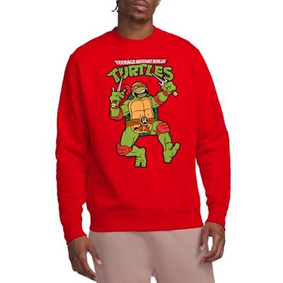 NICK469-UKAS-20 Teenage Mutant Ninja Turtles Bluza Tmnt Retro Raph Crew, czerwona, S, Czerwony, S NICK469-UKAS-20 Teenage Mutant Ninja Turtles Bluza Tmnt Retro Raph Crew, czerwona, S, Czerwony, S