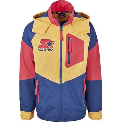 ST029 STARTER BLACK LABEL Kurtka męska Multicolored Jacket z wyszywanym logo i naszywką z tkaniny, Color Block kurtka przejściowa z kieszenią na zamek błyskawiczny, 2 kolory, rozmiar XS do XXL, czerwony/niebieski/żółty, XS ST029 STARTER BLACK LABEL Kurtka męska Multicolored Jacket z wyszywanym logo i naszywką z tkaniny, Color Block kurtka przejściowa z kieszenią na zamek błyskawiczny, 2 kolory, rozmiar XS do XXL, czerwony/niebieski/żółty, XS