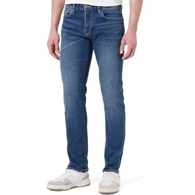 XM000049 Armani Exchange Men's Essential, Patch Logo Lettering, dżinsy, niebieskie, 33, Blue Denim, 33 XM000049 Armani Exchange Men's Essential, Patch Logo Lettering, dżinsy, niebieskie, 33, Blue Denim, 33