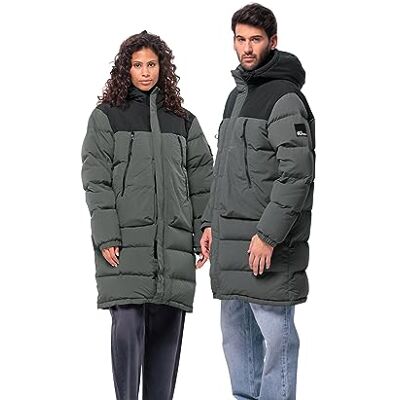 1207551 Jack Wolfskin Uniseks Dellbrueck Long Jkt Kurtka Puchowa, Slate Green, M 1207551 Jack Wolfskin Uniseks Dellbrueck Long Jkt Kurtka Puchowa, Slate Green, M