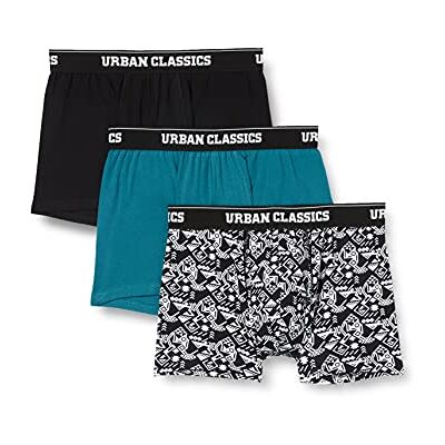 TB3838 Urban Classics Bokserki męskie, trójpak, z bawełny organicznej, 3-pak, bokserki z bawełny organicznej, dostępne w wielu kolorach, rozmiar S do 5XL, Szczegóły Aop/Black/Jasper, XXL TB3838 Urban Classics Bokserki męskie, trójpak, z bawełny organicznej, 3-pak, bokserki z bawełny organicznej, dostępne w wielu kolorach, rozmiar S do 5XL, Szczegóły Aop/Black/Jasper, XXL
