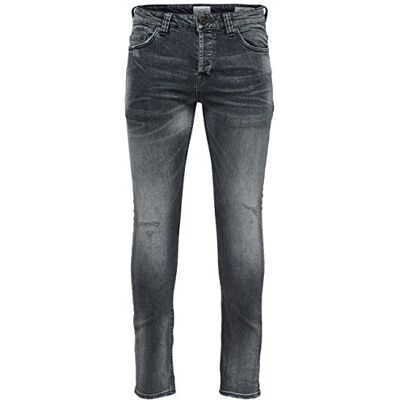 22003087-Black ONLY & SONS Męskie spodnie jeansowe, czarny (czarny), 32W / 32L 22003087-Black ONLY & SONS Męskie spodnie jeansowe, czarny (czarny), 32W / 32L