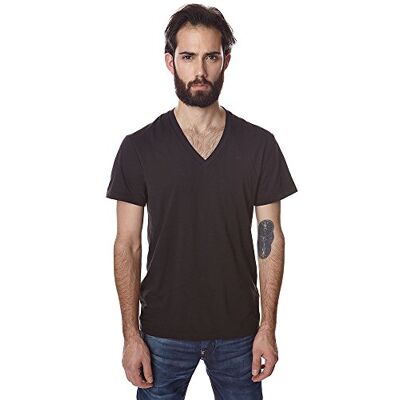 84001E-6609-990 G-STAR RAW Męska koszulka z krótkim rękawem z dekoltem w serek, Czarny, XL 84001E-6609-990 G-STAR RAW Męska koszulka z krótkim rękawem z dekoltem w serek, Czarny, XL