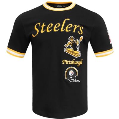 FPS143533 Pro Standard Męska koszulka z krótkim rękawem NFL Pittsburgh Steelers Retro Classics czarny/żółty M FPS143533 Pro Standard Męska koszulka z krótkim rękawem NFL Pittsburgh Steelers Retro Classics czarny/żółty M