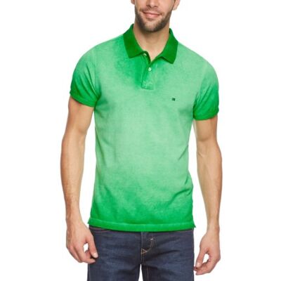 Tommy Hilfiger Męska koszulka polo Antique Gmd Polo S/S SF / 857834722, Zielony (371 Kelly Green-pt), 56 Tommy Hilfiger Męska koszulka polo Antique Gmd Polo S/S SF / 857834722, Zielony (371 Kelly Green-pt), 56