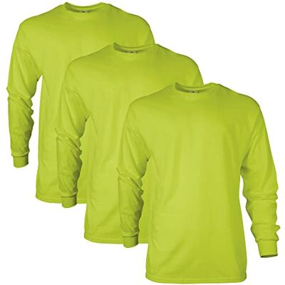 192370674698 Gildan T-shirt Dla mężczyzn Bluzka z długim rękawem bawełniana Ultra, styl G2400 Bezpieczeństwo Zielony ,S 192370674698 Gildan T-shirt Dla mężczyzn Bluzka z długim rękawem bawełniana Ultra, styl G2400 Bezpieczeństwo Zielony ,S