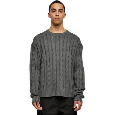 TB5512 Urban Classics Boxy Sweater, swobodny, jednokolorowy, oversize, m?ski sweter z dzianiny ze wzorem warkocza, dost?pny w dwóch kolorach, rozmiary S-5XL, ciemny., 3XL TB5512 Urban Classics Boxy Sweater, swobodny, jednokolorowy, oversize, m?ski sweter z dzianiny ze wzorem warkocza, dost?pny w dwóch kolorach, rozmiary S-5XL, ciemny., 3XL