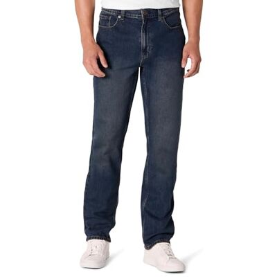 AEMN85948_Tinted Dark Wash Amazon Essentials Męskie dżinsy Low Stretch Slim Straight, Przyciemniane ciemne pranie, 36W / 30L AEMN85948_Tinted Dark Wash Amazon Essentials Męskie dżinsy Low Stretch Slim Straight, Przyciemniane ciemne pranie, 36W / 30L