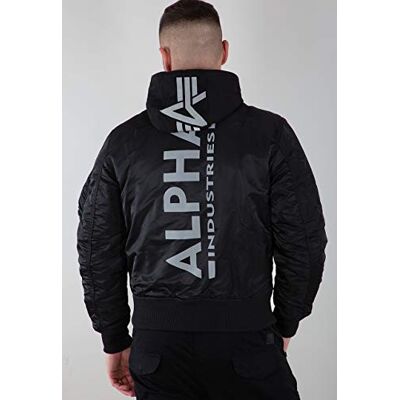 128113-285 Alpha Industries MA-1 ZH Back Print Bomber Jacket dla mężczyzn Black/Reflective 128113-285 Alpha Industries MA-1 ZH Back Print Bomber Jacket dla mężczyzn Black/Reflective