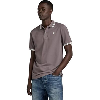 D17127 G-STAR RAW Dunda Slim Stripe męska koszulka polo, Szary (Rabbit -5864-g077), S D17127 G-STAR RAW Dunda Slim Stripe męska koszulka polo, Szary (Rabbit -5864-g077), S