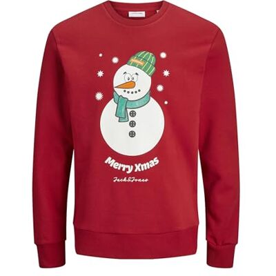 12265380 JACK & JONES Bluza męska X-Mas, czerwony, S 12265380 JACK & JONES Bluza męska X-Mas, czerwony, S