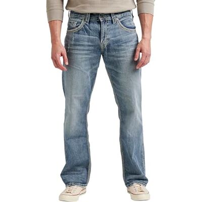 M8456SMC137 Silver Jeans Męskie dżinsy Gordie Loose Straight, Jasny niebieski indygo, 36W / 32L M8456SMC137 Silver Jeans Męskie dżinsy Gordie Loose Straight, Jasny niebieski indygo, 36W / 32L
