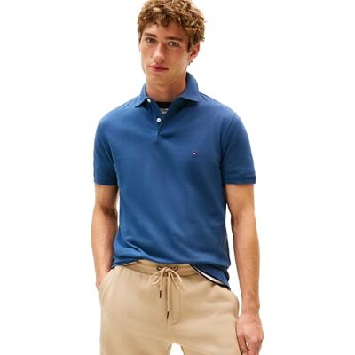 MW32346-418 Tommy Hilfiger Męska koszulka polo z krótkim rękawem o regularnym kroju ze stretchem i organiczną bawełną, z krótkim rękawem, normalnym dopasowaniem, ze stretchem i bawełną ekologiczną piqué, egejski, MW32346-418 Tommy Hilfiger Męska koszulka polo z krótkim rękawem o regularnym kroju ze stretchem i organiczną bawełną, z krótkim rękawem, normalnym dopasowaniem, ze stretchem i bawełną ekologiczną piqué, egejski,