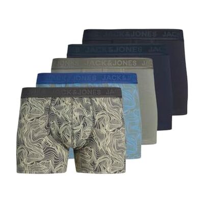 12267722 JACK&JONES PLUS Jaccameron Trunks zestaw 5 sztuk, Asfalt/opakowanie: true blue Night Sky Castor Gray Black, 3XL duże rozmiary 12267722 JACK&JONES PLUS Jaccameron Trunks zestaw 5 sztuk, Asfalt/opakowanie: true blue Night Sky Castor Gray Black, 3XL duże rozmiary