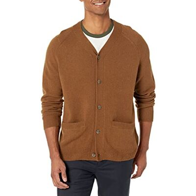GTM40023FW22-BRD89-Small Amazon Essentials Męski sweter z wełny jagnięcej z dekoltem w serek (wcześniej Goodthreads), średni brąz, rozmiar S GTM40023FW22-BRD89-Small Amazon Essentials Męski sweter z wełny jagnięcej z dekoltem w serek (wcześniej Goodthreads), średni brąz, rozmiar S