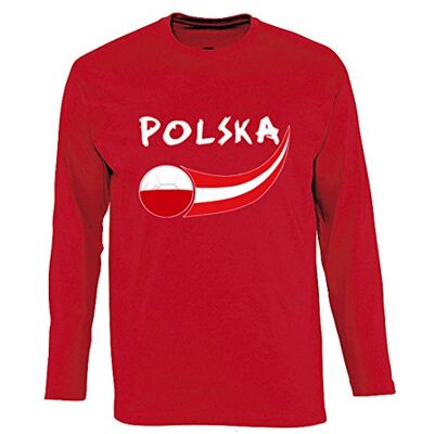 5060542525015 Supportershop T-shirt męski Polska L/S, czerwony, FR: M (rozmiar producenta: M) 5060542525015 Supportershop T-shirt męski Polska L/S, czerwony, FR: M (rozmiar producenta: M)