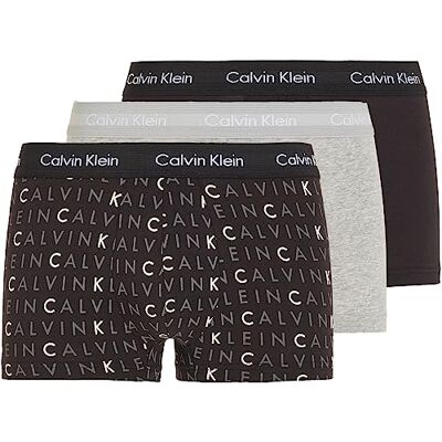 U2664G Calvin Klein 3P Low Rise Trunk Bokserki (szorty) Mężczyźni, Czarny/szary Heather/Subdued Logo, L U2664G Calvin Klein 3P Low Rise Trunk Bokserki (szorty) Mężczyźni, Czarny/szary Heather/Subdued Logo, L